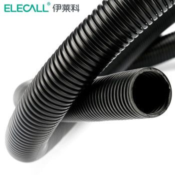 伊莱科 波纹管黑色PP材质防水阻燃软管穿线管 AD25 内径20mm(100米) DN20（100米）