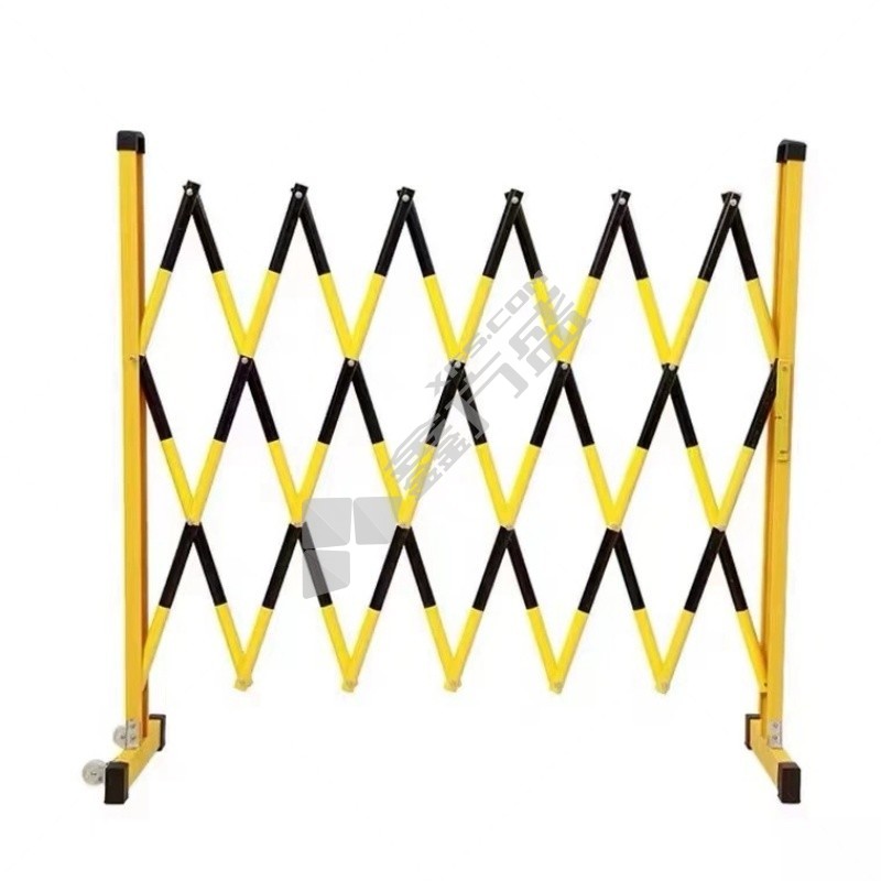 国产优品伸缩围栏可移动式隔离护栏绝缘电力施工围栏道路安全防护栏玻璃钢（管式）. 1.2米高*3米长 黄黑色