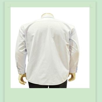 乔治白 蓝色细条纹长袖衬衫男士45%棉55%纤 T/JC45S*CVC45S（男长）