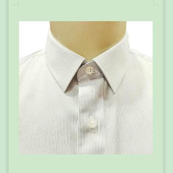 乔治白 蓝色细条纹短袖衬衫男士45%棉55%纤 T/JC45S*CVC45S（男短）