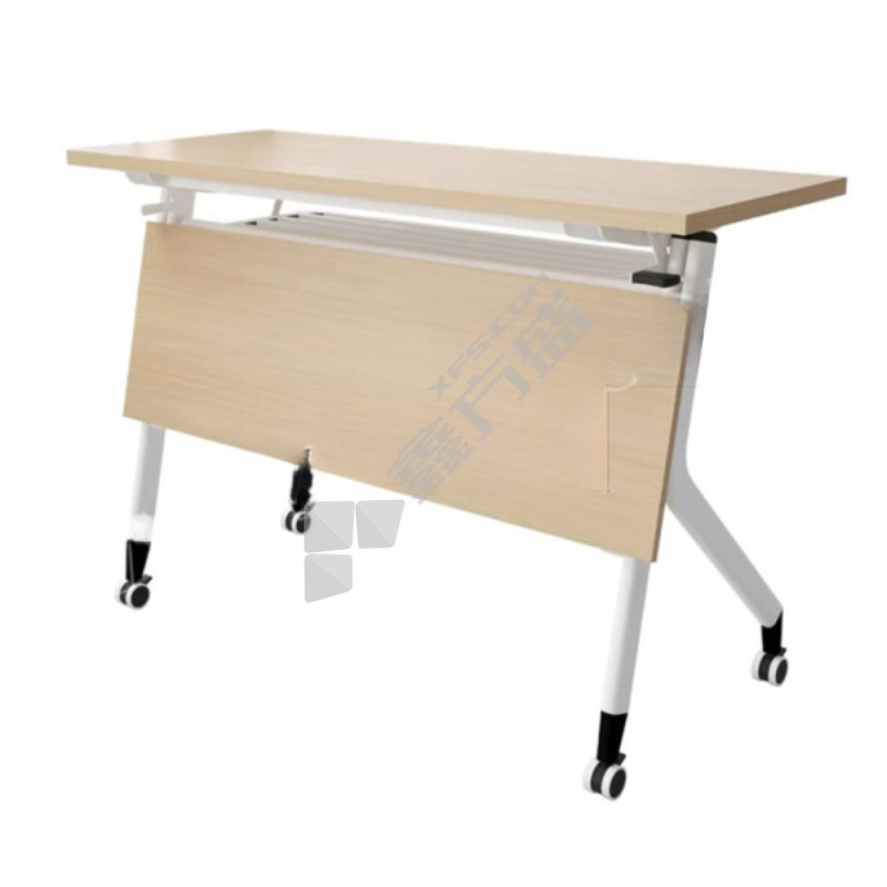 远健 折叠可移动会议桌 FT-030 1200×600×750mm 木纹色+白色