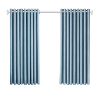 雅鹿 伸缩杆一整套免打孔安装卧室遮光窗帘 全遮光99% 适用墙宽2.6~3.1米 帘高2.7米 双开 挪威蓝