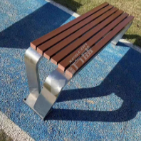 #不锈钢公园椅户外长条凳子公园排椅防腐塑木广场实木休闲长条椅