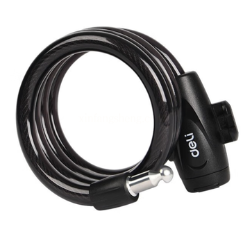 得力 黑色钢缆锁 DL508011/1.2m
