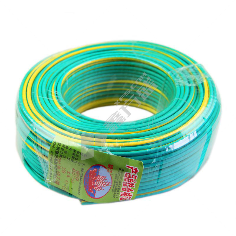 慧远 100米 耐火塑铜电线 N-BV 450/750V 1*35平方 黄绿色