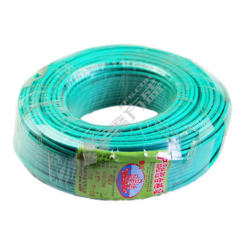 慧远 100米 耐火塑铜电线 N-BV 450/750V 1*4平方 绿色