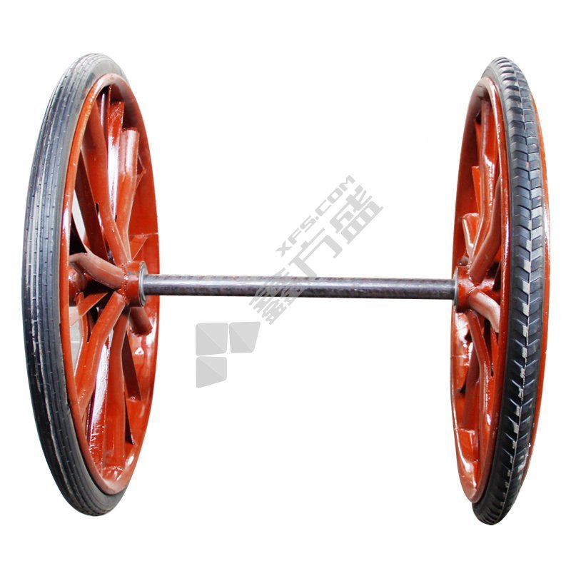 手推车下车 管圈实心橡胶胎 轴距70CM 承重200kg 普通车轮加支撑板
