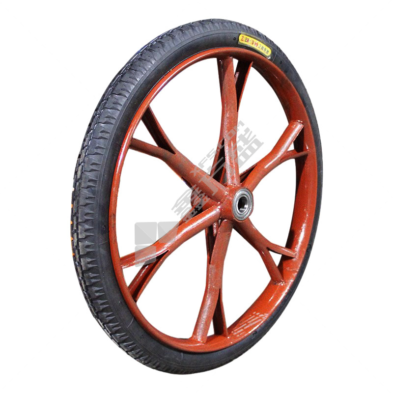 [配件]手推车优质加重管圈车轮带内外胎 含轴承 1寸管26圈
