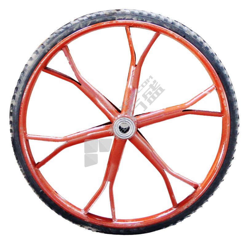 [配件]手推车优质加重管圈带实心橡胶胎 含轴承 1寸管26圈