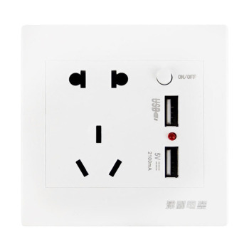 津耐JINNAI 五孔插座带双USB充电插座 3UBKZ(白色）