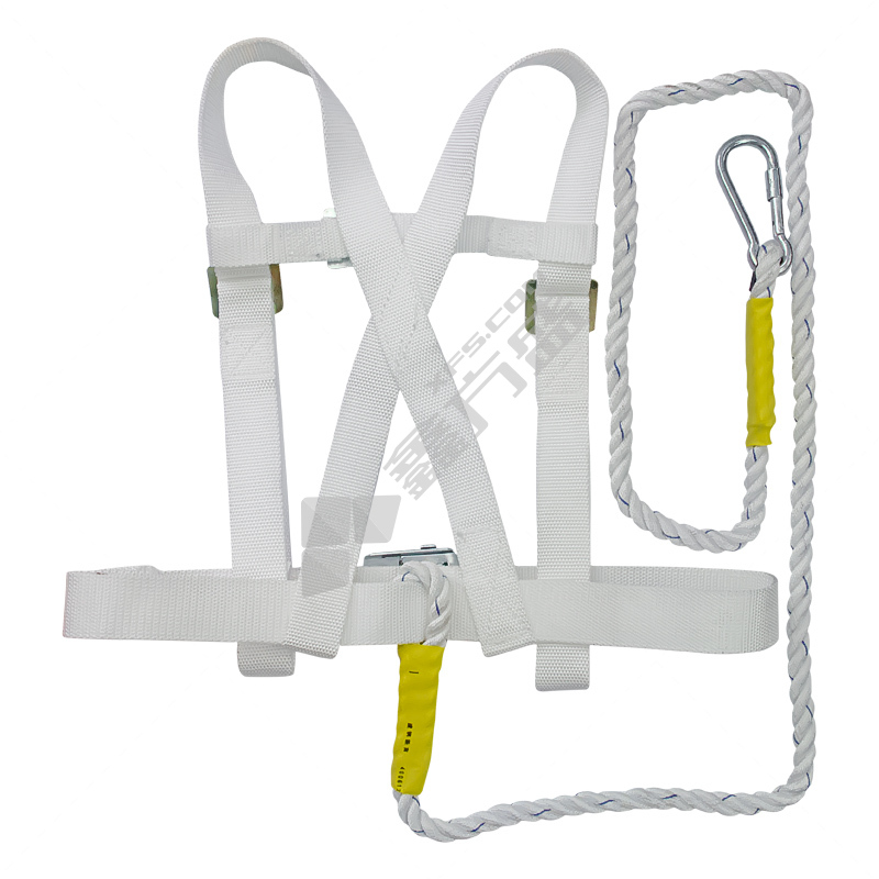 建钢 双挂点电工安全带 680152 区域限制 半生单挂点 单钩 绳长1.8米 白色