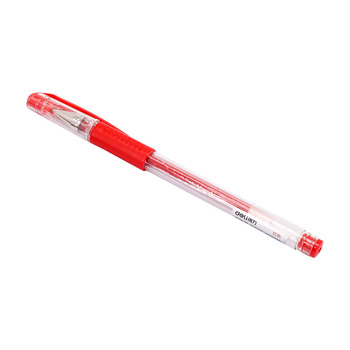 得力 33399 中性笔 透明 红色 0.5mm 33399