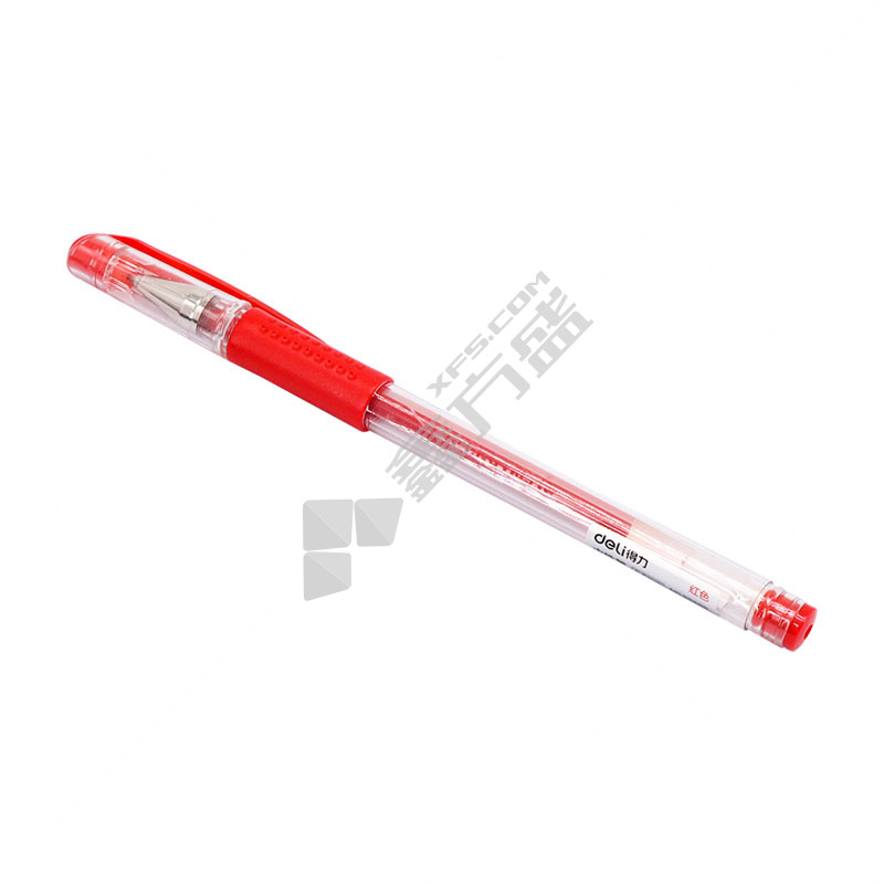 得力 33399 中性笔 透明 红色 0.5mm 33399