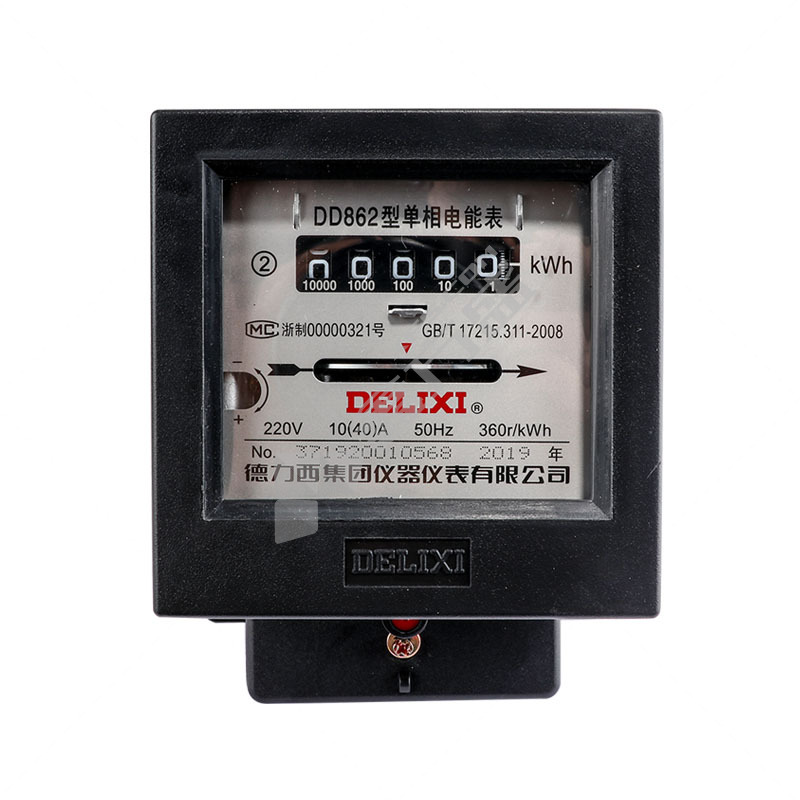德力西DELIXI DD862 单相机械式电度表 220V 2级 10(40)A